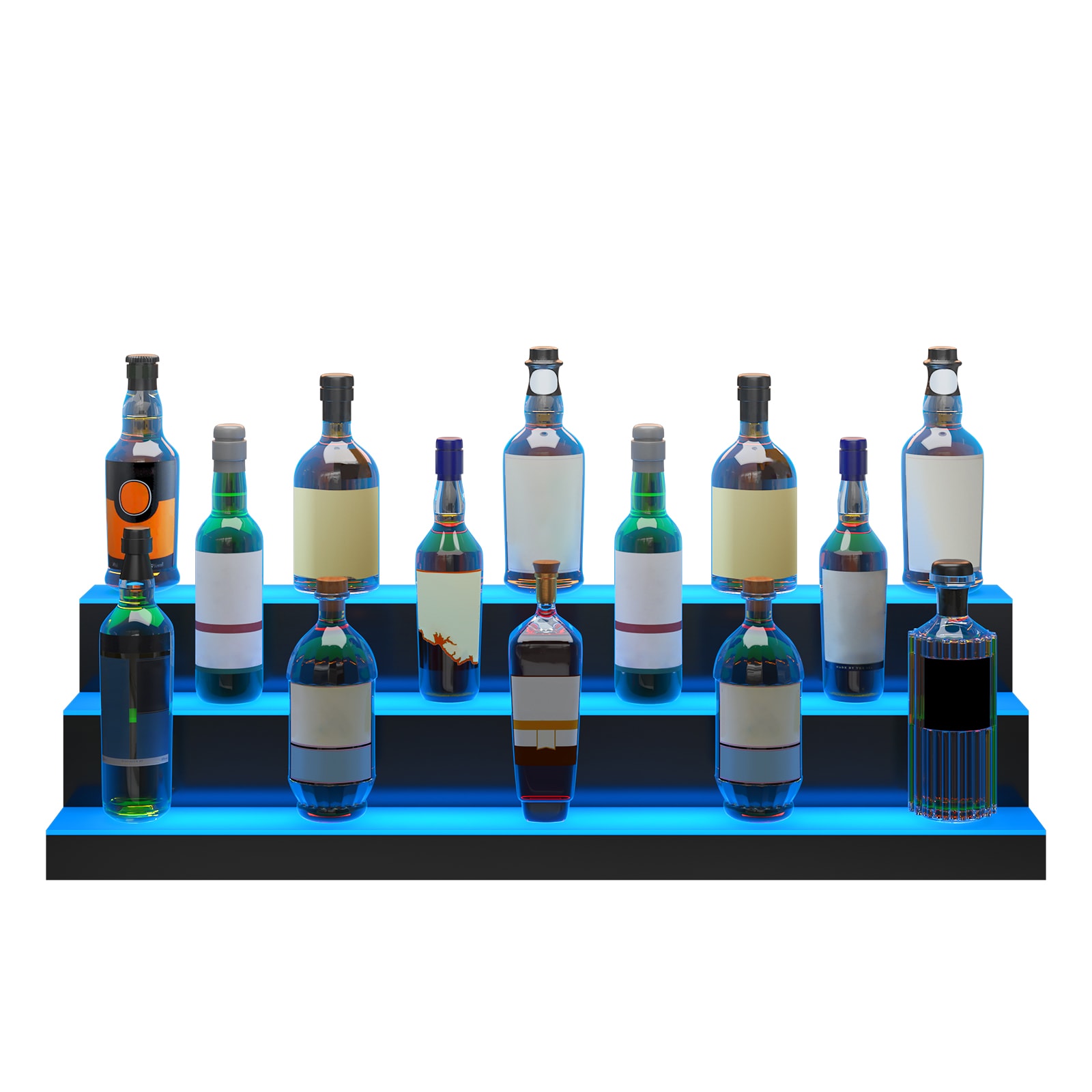 Led Liquor Bottle Display Shelf, Illuminated Wine Rack With Remote_voghion.com